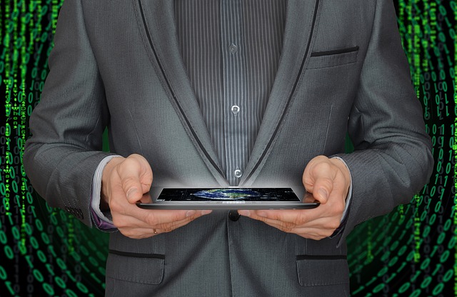 businessman a tablet